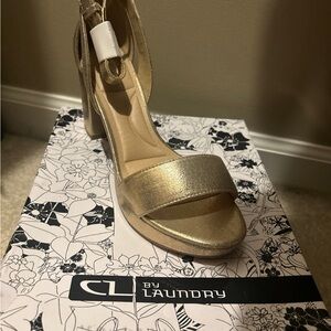 CL by Laundry Shimmering Gold Heels